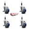 Service Caster 3.5'' Blue Poly Swivel 7/8'' Expanding Stem Caster Set with Brake, 4PK SCC-EX20S3514-PPUB-BLUE-TLB-78-4 - alternate 3